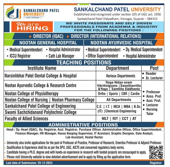 SPU Teaching & Non-Teaching Recruitment 2024